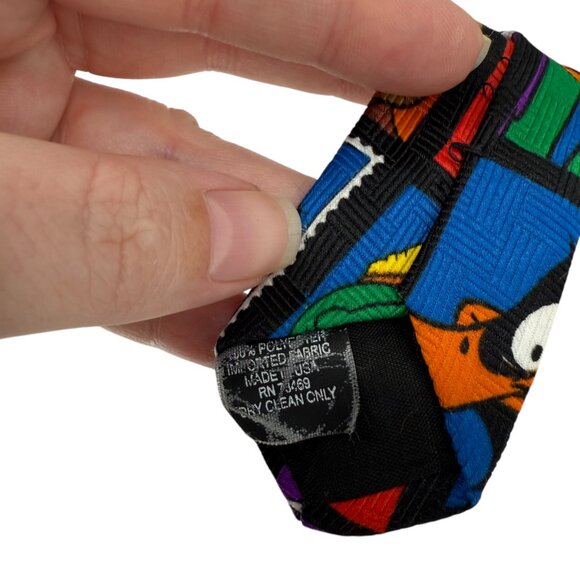 Vintage 90s Looney Tunes Men's Tie USPS Stamp Collection Warner Bros Cartoon USA - Picture 12 of 14